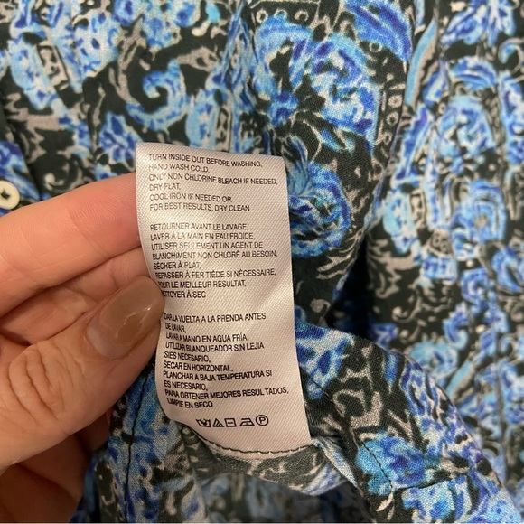 Current/Elliott Women’s Long Sleeve Button Front Blouse Size L Blue 100% Cotton - Picture 6 of 10